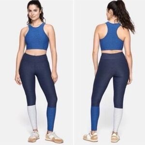 Outdoor Voices 7/8 Dipped Colorblock Leggings Women's Medium Gym Performance